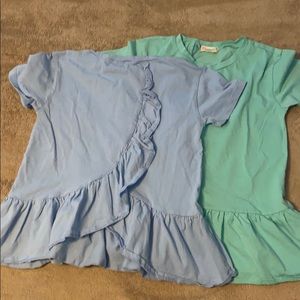 JCrew two t-shirts with ruffles like new size 6-7